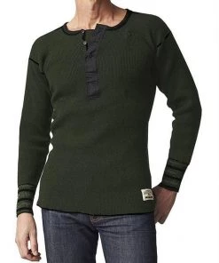Stanfields Men's Heritage Wool Henley 7 Stanfields Men's Heritage Wool Henley