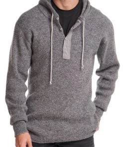 Stanfields Men's Heavy Weight Wool Henley W/ Hood