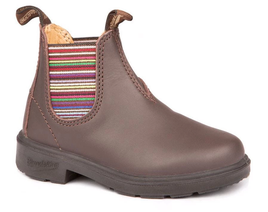 Blundstone 1413 - Kids Boot - Brown With Striped Elastic Footwear 3 Blundstone 1413 - Kids Boot - Brown With Striped Elastic Footwear