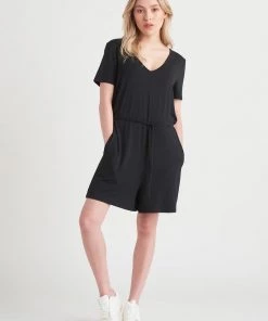 Dex V-Neck Romper With Drawstring Women