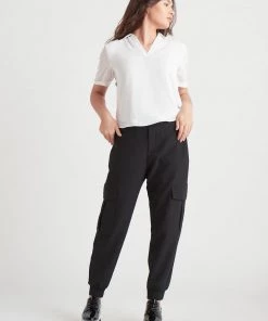 Black Tape_ Black Tape Short Sleeve Polo Blouse