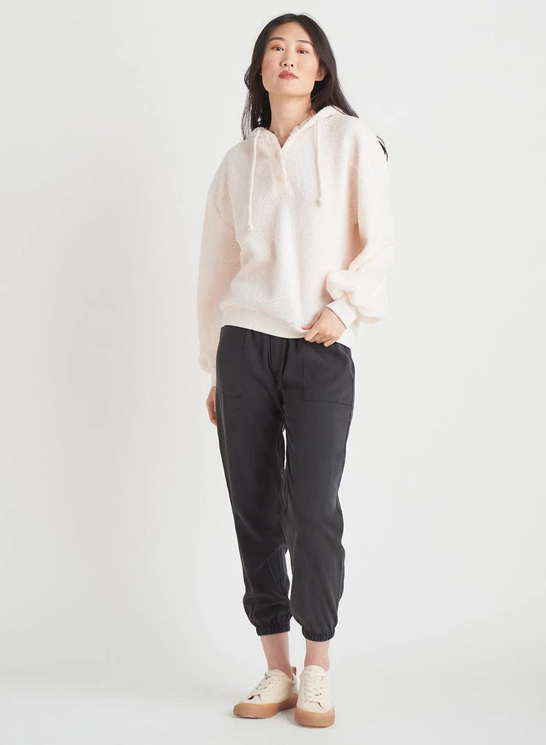 Women Dex Long Sleeve Sherpa Hoodie With Henley Neckline 3 Women Dex Long Sleeve Sherpa Hoodie With Henley Neckline