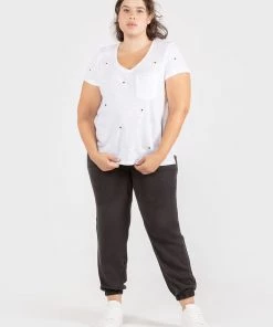 Women Dex Plus Tee With Star Embroidery