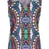Tribal Sleeveless Henley Top