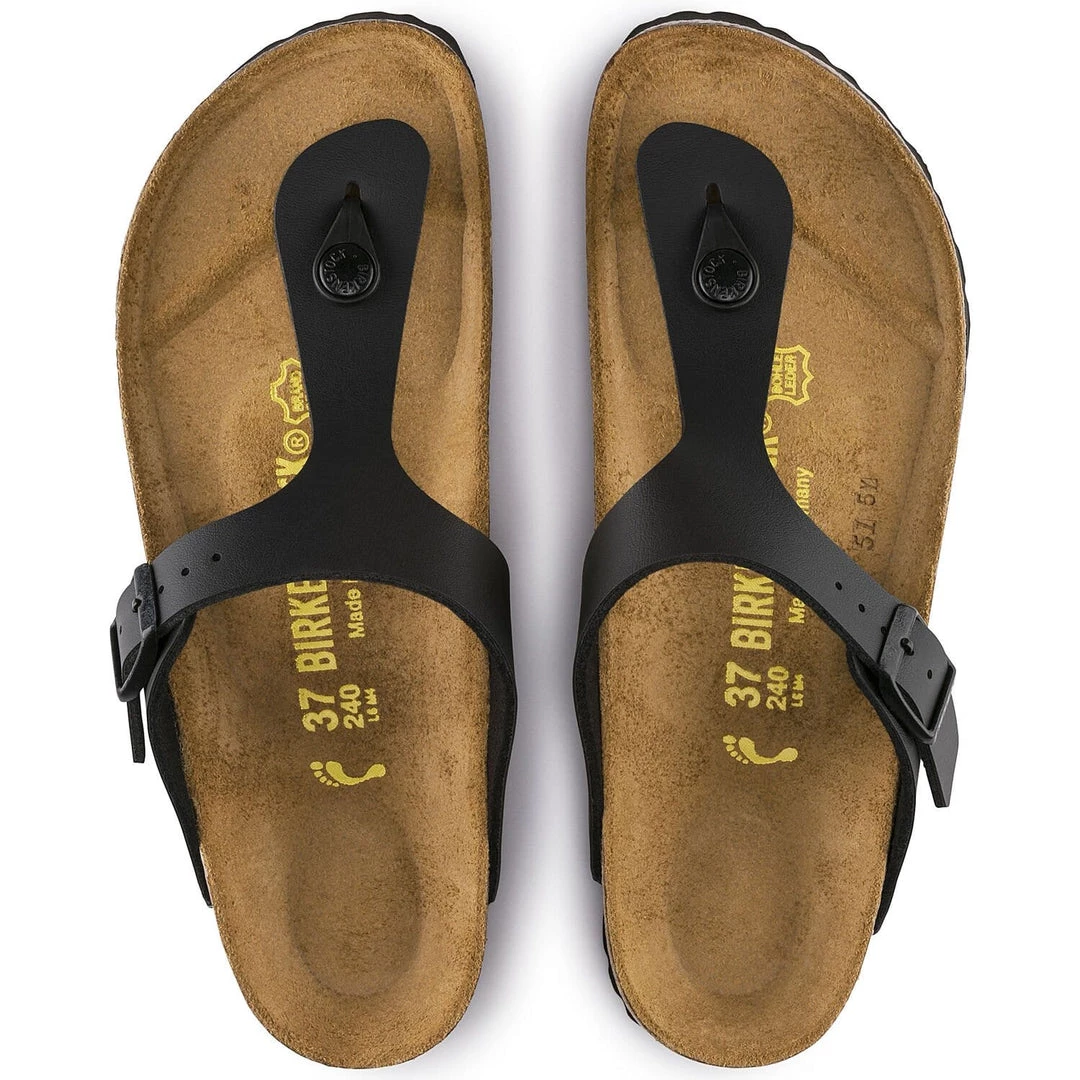 Birkenstock Gizeh Black Birko-Flor Sandals - Regular 6 Birkenstock Gizeh Black Birko-Flor Sandals - Regular