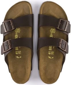 Birkenstock Arizona Dark Brown Birko-Flor Sandal - Regular