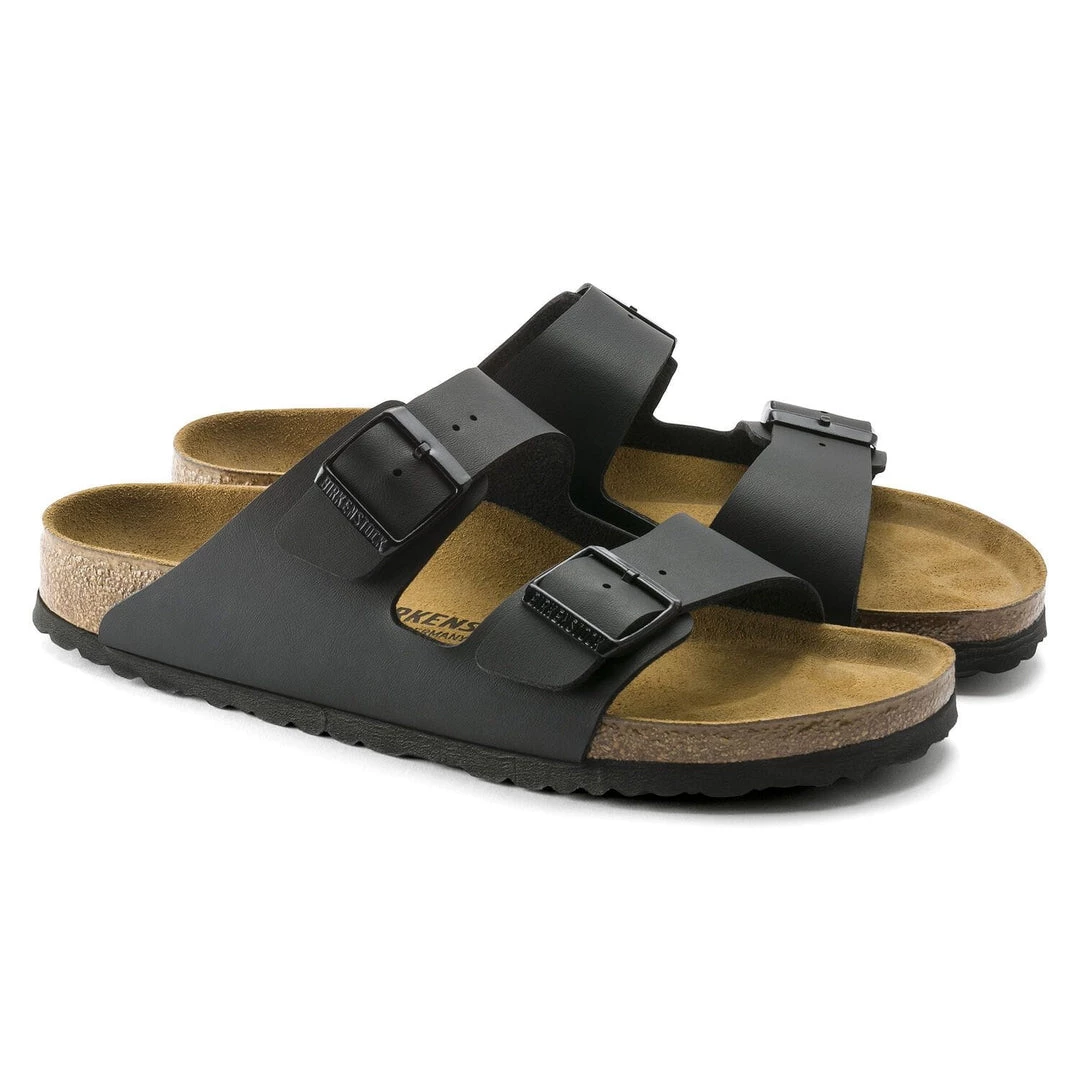 Birkenstock Arizona Black Birko-Flor Sandals - Regular 6 Birkenstock Arizona Black Birko-Flor Sandals - Regular