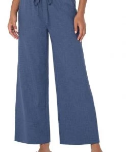 Liverpool Pull-On Tie Waist Wide Leg Ankle Women