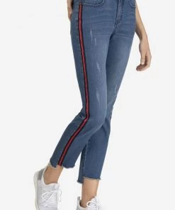 Tribal 5 Pocket Stepped Hem With Side Tape Pant