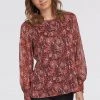 Tribal Long Sleeve Crew Neck Blouse