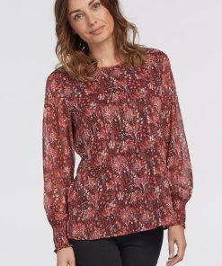 Tribal Long Sleeve Crew Neck Blouse