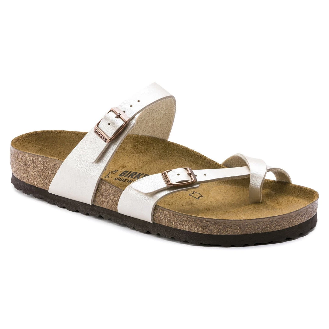 Birkenstock Mayari Pearl White Birko-Flor Sandal - Regular 3 Birkenstock Mayari Pearl White Birko-Flor Sandal - Regular