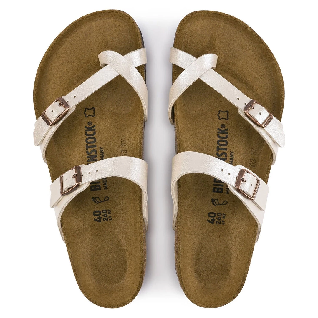 Birkenstock Mayari Pearl White Birko-Flor Sandal - Regular 6 Birkenstock Mayari Pearl White Birko-Flor Sandal - Regular