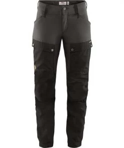 FJALL RAVEN FJÄLLRÄVEN Women's Keb Trousers Regular - Black / Stone Grey