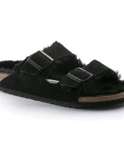 Birkenstock Arizona Black Shearling Sandal - Regular