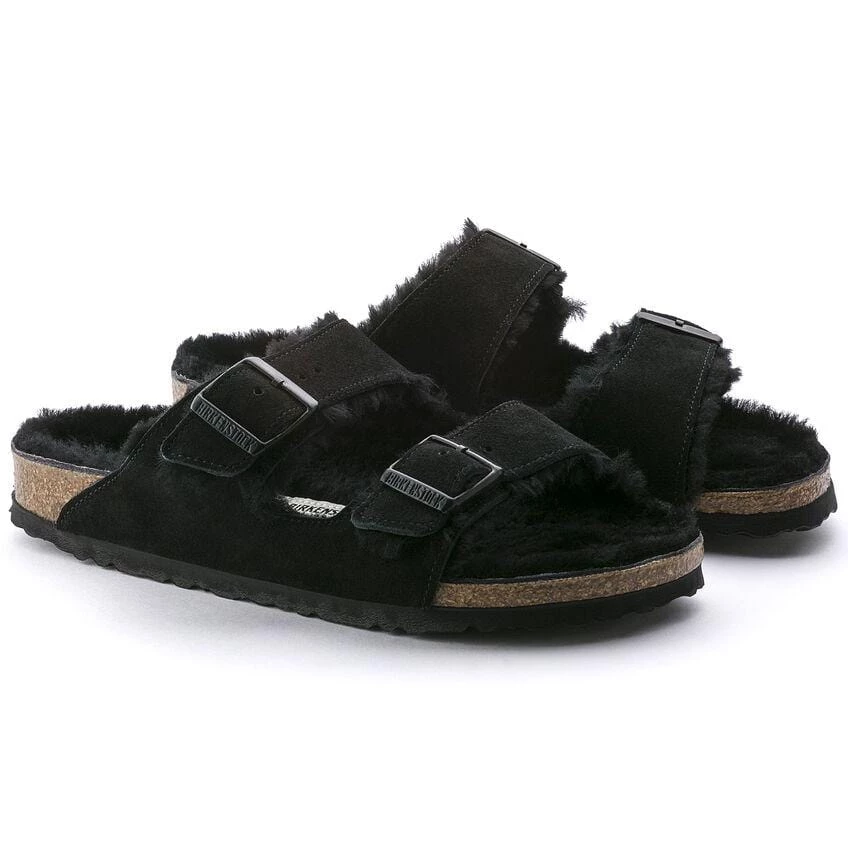 Birkenstock Arizona Black Shearling Sandal - Regular 6 Birkenstock Arizona Black Shearling Sandal - Regular