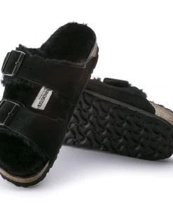 Birkenstock Arizona Black Shearling Sandal - Regular 15 Birkenstock Arizona Black Shearling Sandal - Regular