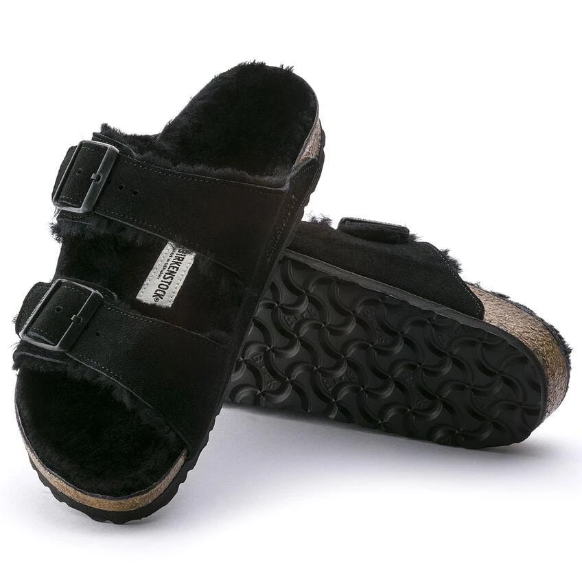 Birkenstock Arizona Black Shearling Sandal - Regular 5 Birkenstock Arizona Black Shearling Sandal - Regular