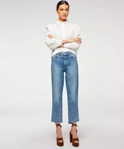 7 For All Mankind High Waist Cropped Straight