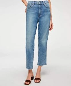 7 For All Mankind High Waist Cropped Straight
