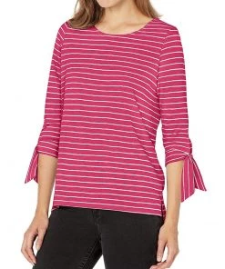 Tribal 3/4 Sleeve Top With Ties * Last Chance