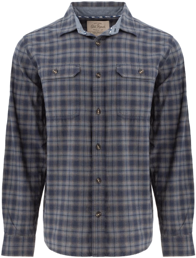 Old Ranch Men's Zion Long Sleeve Shirt - Smokey Blue 3 Old Ranch Men's Zion Long Sleeve Shirt - Smokey Blue