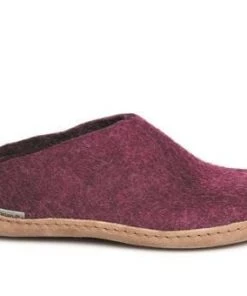 GLERUPS CANADA Glerups Open Heel Slipper - Leather - Cranberry