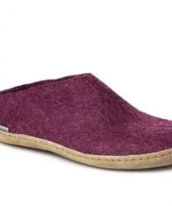 GLERUPS CANADA Glerups Open Heel Slipper - Leather - Cranberry