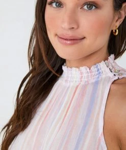 Bella Dahl Smocked Sleeveless Blouse