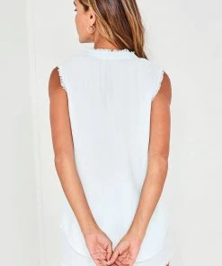 Women Bella Dahl Sleeveless Fray Edge Pullover