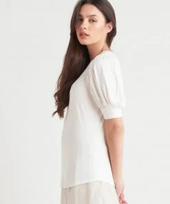 Black Tape_ Black Tape Puff Sleeve Top Women