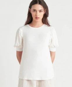 Black Tape_ Black Tape Puff Sleeve Top Women