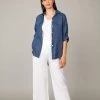 Pistache Double Pocket Linen Blouse