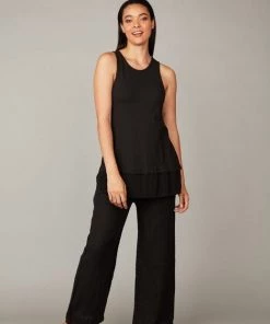 Pistache Pinstriped Linen Relaxed Pant W/ Terry Ribbed Waistband