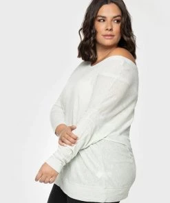 Dex Plus Drop Shoulder Heather Top Women