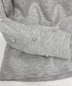 Dex Long Sleeve Boat Neck Pearl Embellishment Sweater Top * Last Chance Women