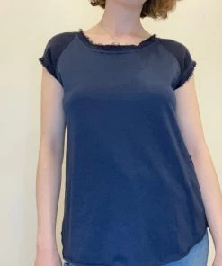 Pistache Fringe Crepe And Slub Cotton T-shirt