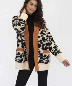 Lyla + Luxe Leo Animal Print Cardigan Women