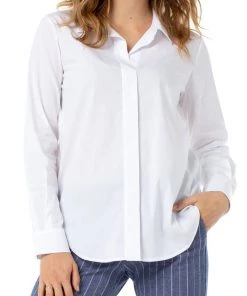 Liverpool Hidden Placket Shirt 28.25" Women