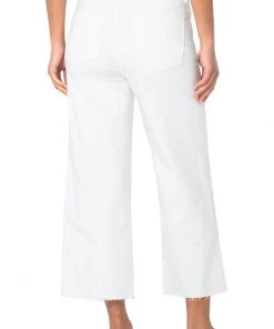 Liverpool Stride High Rise Wide Leg With Exposed Button Fly - Bone White