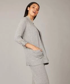 Pistache Melange Viscose Knit Cardigan