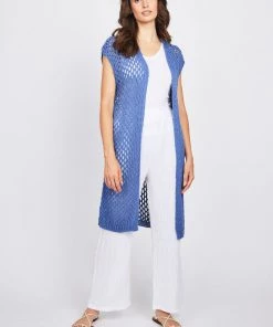 Pistache Azure Crochet Vest