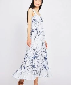 Pistache Bunched Top Linen Dress