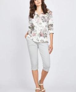 Pistache Hooded Zippered Terry Cotton Jacket