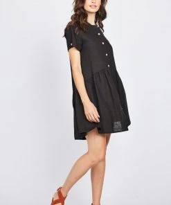 Pistache Linen Button Down Linen Dress