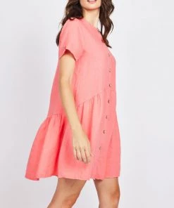 Pistache Linen Button Down Linen Dress