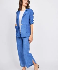 Pistache Linen Lounge Pant With Side Slits