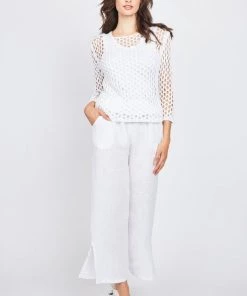 Pistache Linen Lounge Pant With Side Slits