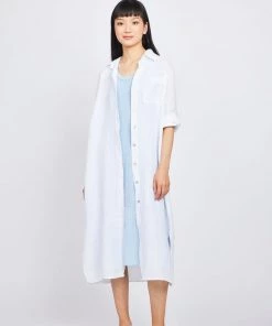 Pistache Maxi Linen Blouse Dress