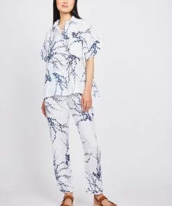 Pistache Pull-On Linen Straight Pant